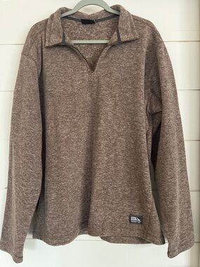 Eddie Bauer Brown Heathered Quarter-Zip Pullover